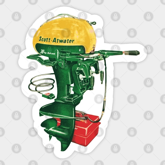 Scott Atwater Outboard Motors Sticker by Midcenturydave